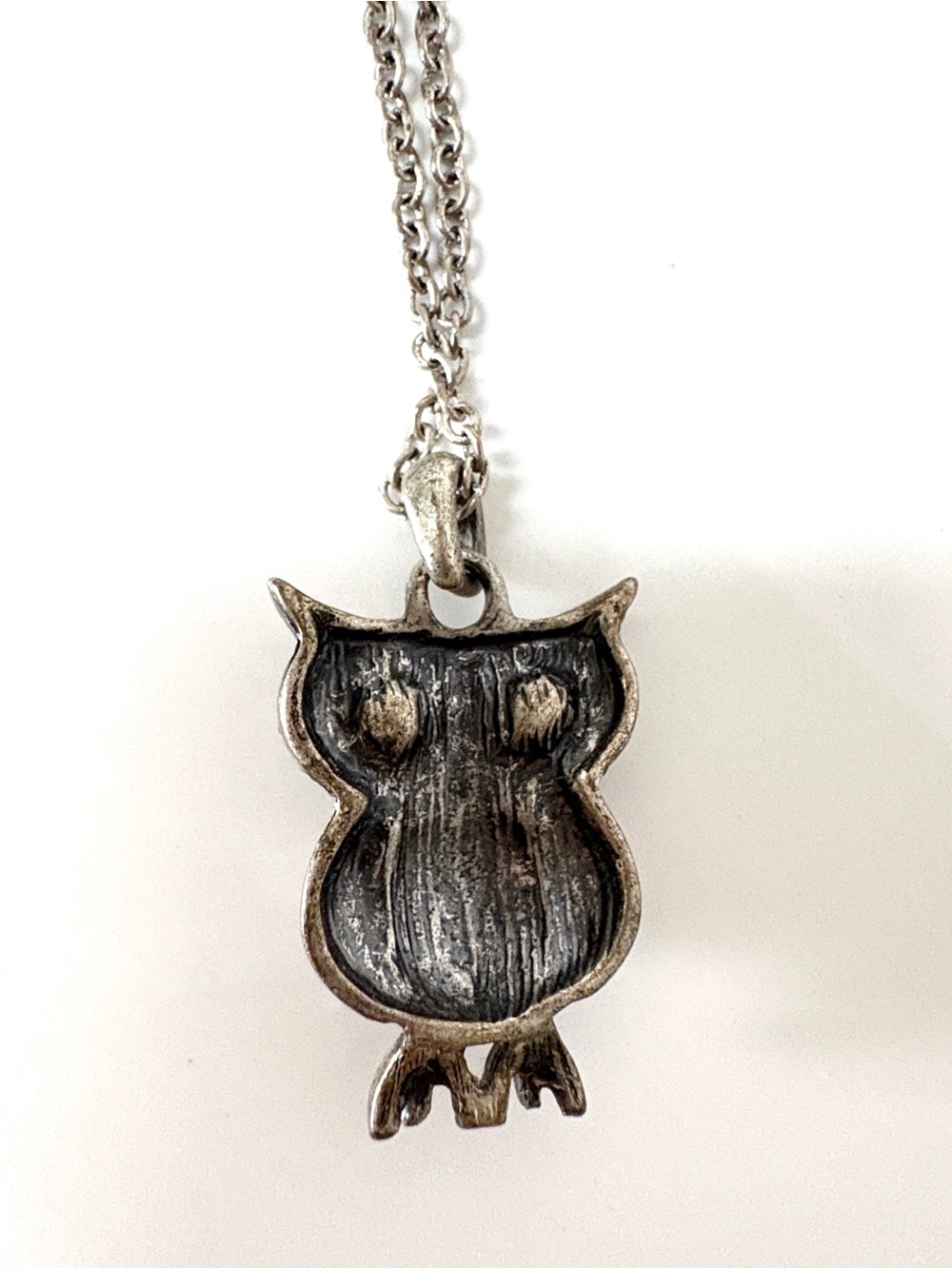 Rhinestone Owl Pendant Necklace - Silver Tone One Size - Picture 3 of 6